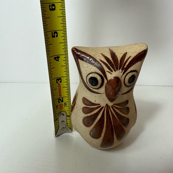 Tonala Pottery Owls Mexico Bird Multiple Colors, Wide Eyed 2 Owls included - Picture 8 of 9
